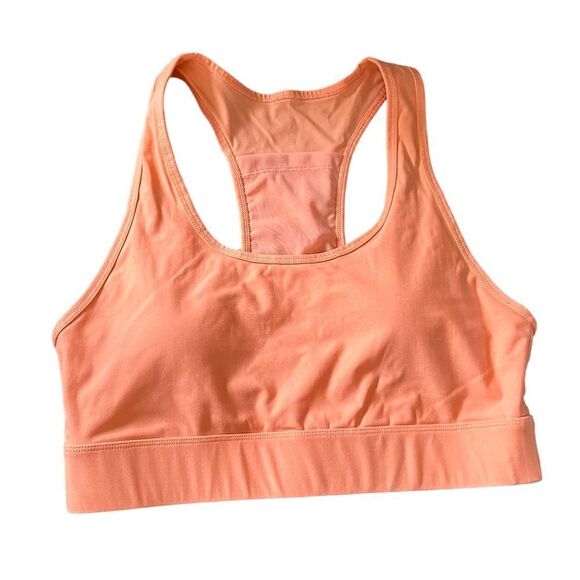 Fabletics Orange Deep Neckline Razorback Padded Workout Activewear Sport Bra - Picture 1 of 3